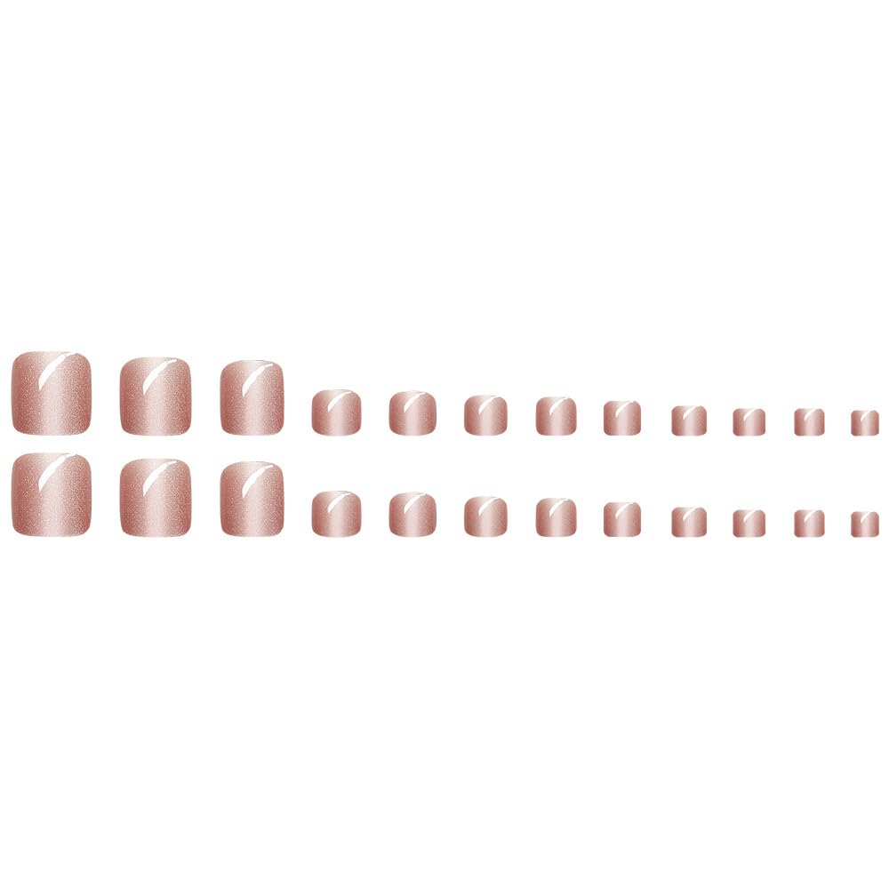 24Pcs Fall Press on Nails Short Square Fake Nails Wine Red and Gold Maple Leaf Glossy Gold Sparkly Acrylic Nails Full Cover Stick on Nails Autumn Thanksgiving Nail Decoration for Nail Art Supplies