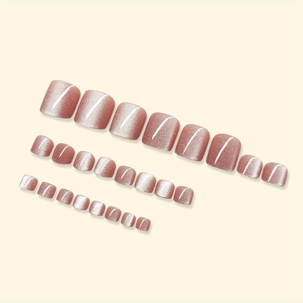 24Pcs Fall Press on Nails Short Square Fake Nails Wine Red and Gold Maple Leaf Glossy Gold Sparkly Acrylic Nails Full Cover Stick on Nails Autumn Thanksgiving Nail Decoration for Nail Art Supplies