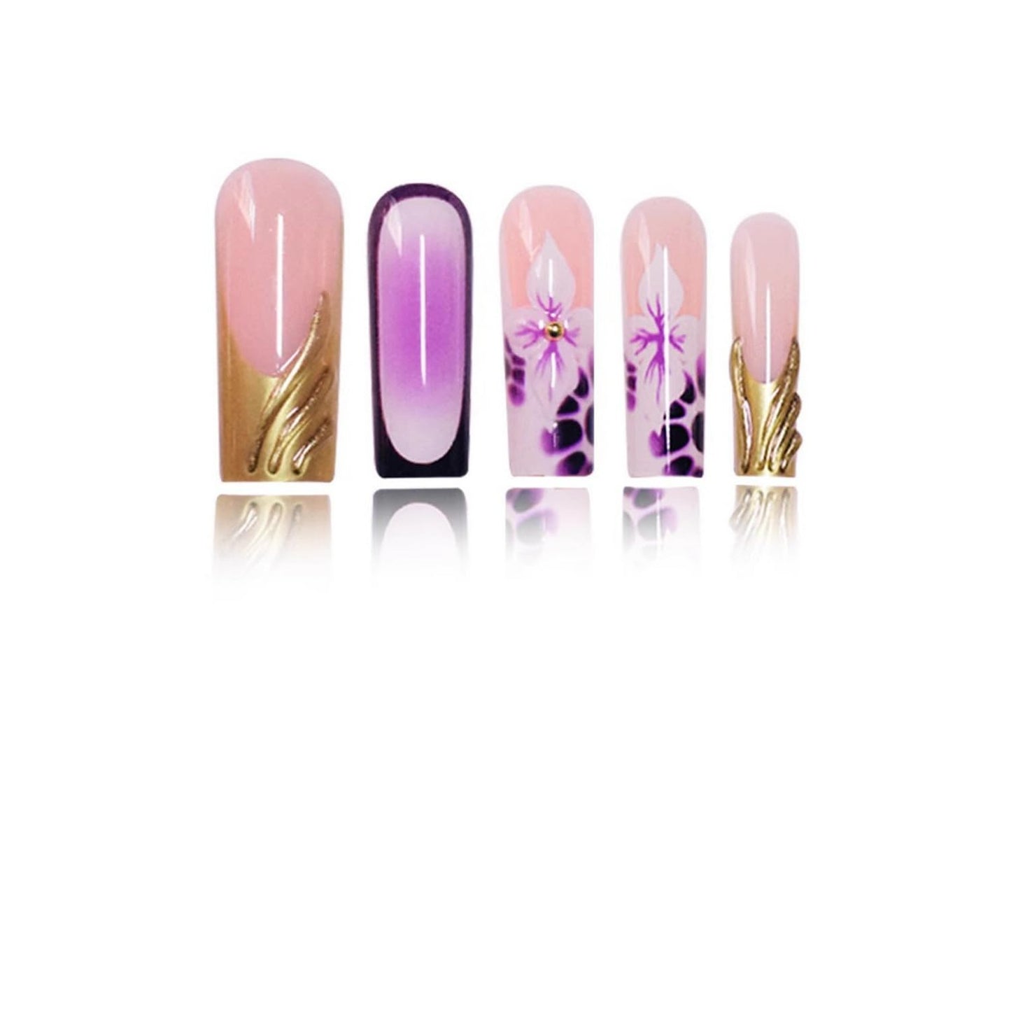 Short Almond Press on Nails Fall Fake Nails Sparkly False Nail with Gold Leaf Designs Autumn Wine Red Glossy Full Cover Acrylic Stick on Nail for Women Nail Art Decor 24 Pcs