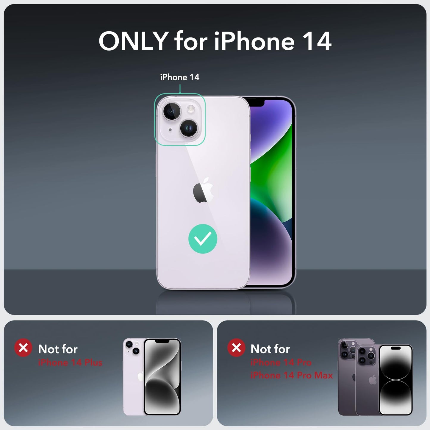 ESR for iPhone 15 Case, Compatible with MagSafe, Full-Body Military-Grade Drop Proof Case with Built-in 9H+ Tempered Glass Screen Protector, Armor Series, Clear Black