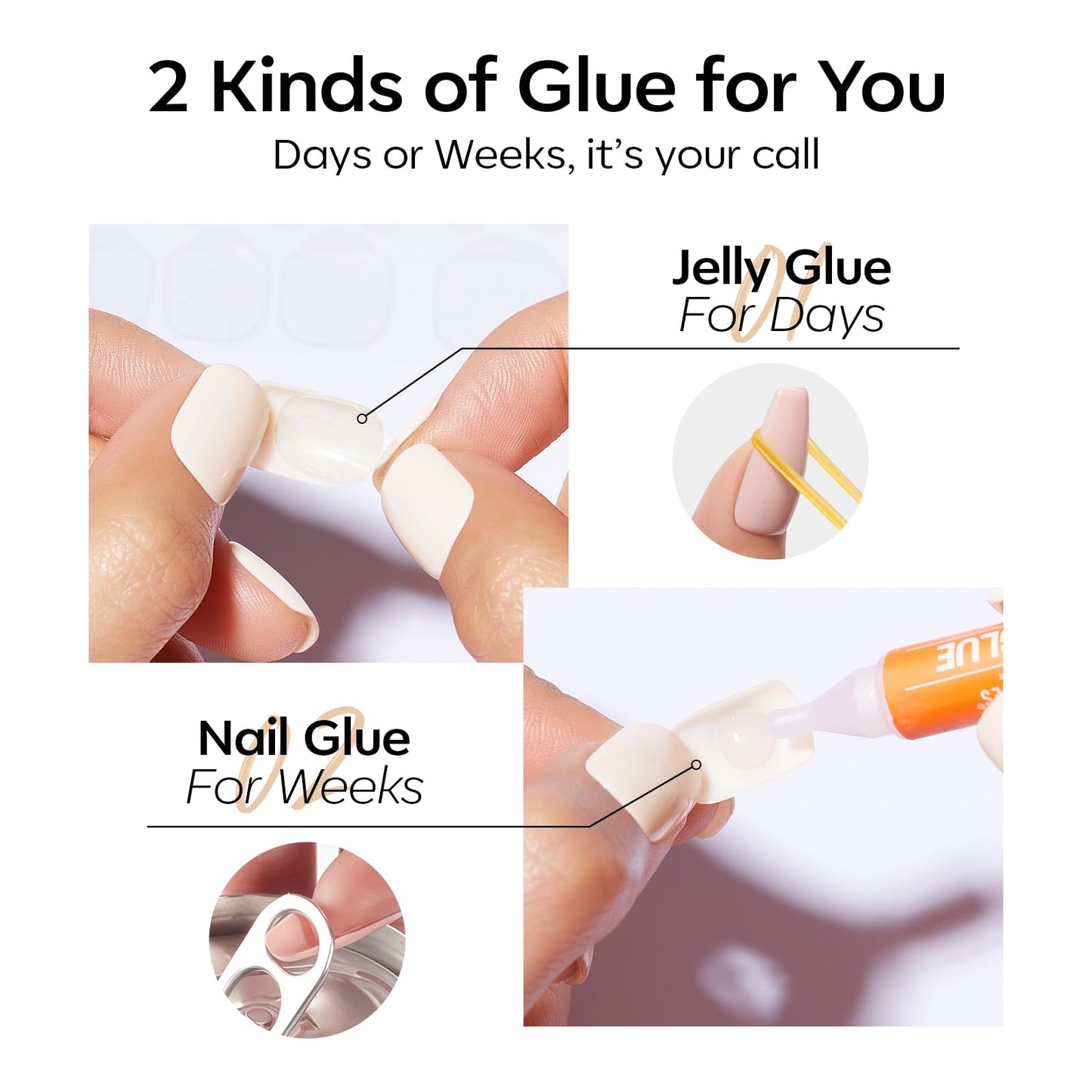 Modelones Brown Press on Nails Almond, Fall Short Fake Nails, Reusable Nail Kit with Nail Glue Adhesive Tabs Mini Nail File, Nails Press Ons 32Pcs 16 Sizes, Women Girl Gift, Amber