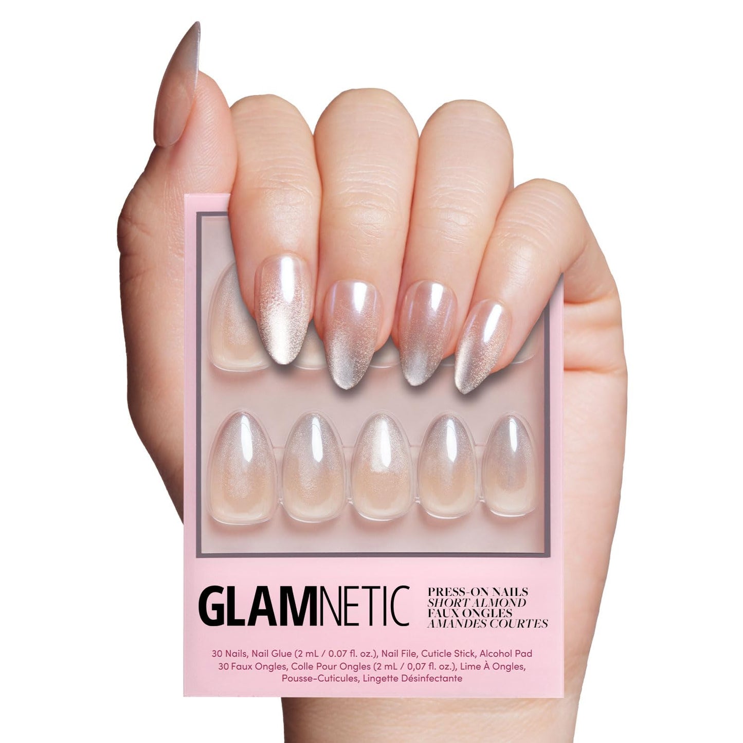 Glamnetic Press On Nails - Berry Maroon | Opaque Dark Red Maroon Short Round Fake Nails, Salon Quality | 12 Sizes - 30 Nail Kit