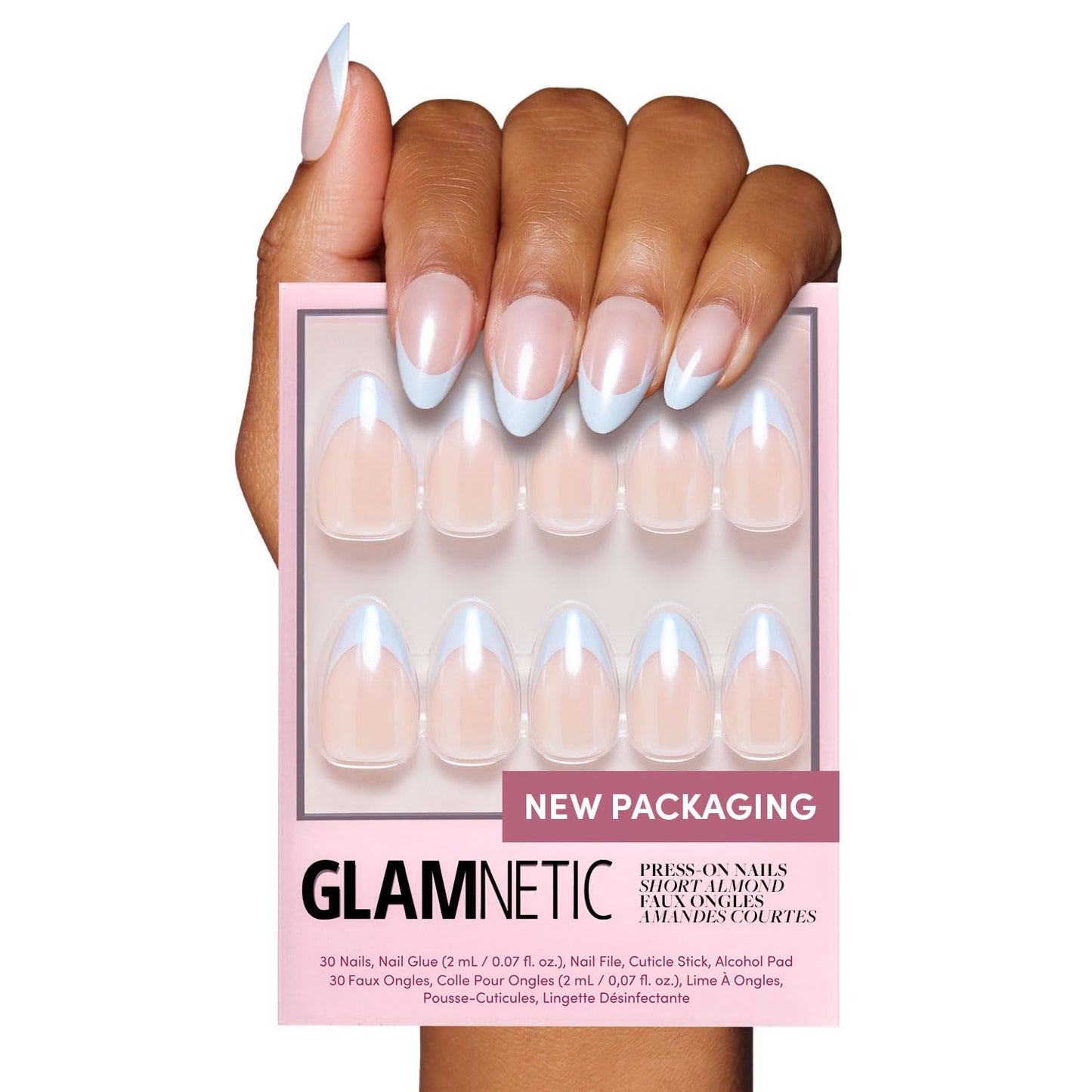 Glamnetic Press On Nails - Berry Maroon | Opaque Dark Red Maroon Short Round Fake Nails, Salon Quality | 12 Sizes - 30 Nail Kit