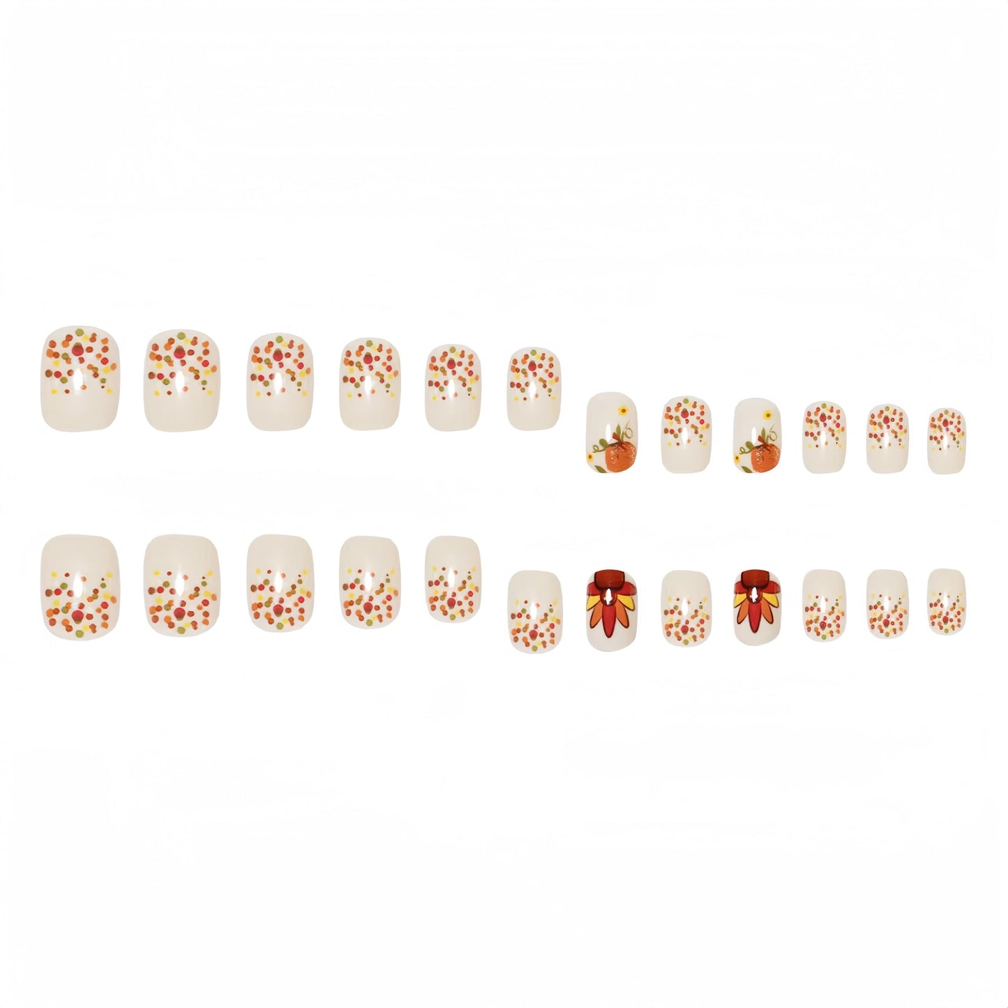 24Pcs Fall Press on Nails Short Square Fake Nails Wine Red and Gold Maple Leaf Glossy Gold Sparkly Acrylic Nails Full Cover Stick on Nails Autumn Thanksgiving Nail Decoration for Nail Art Supplies
