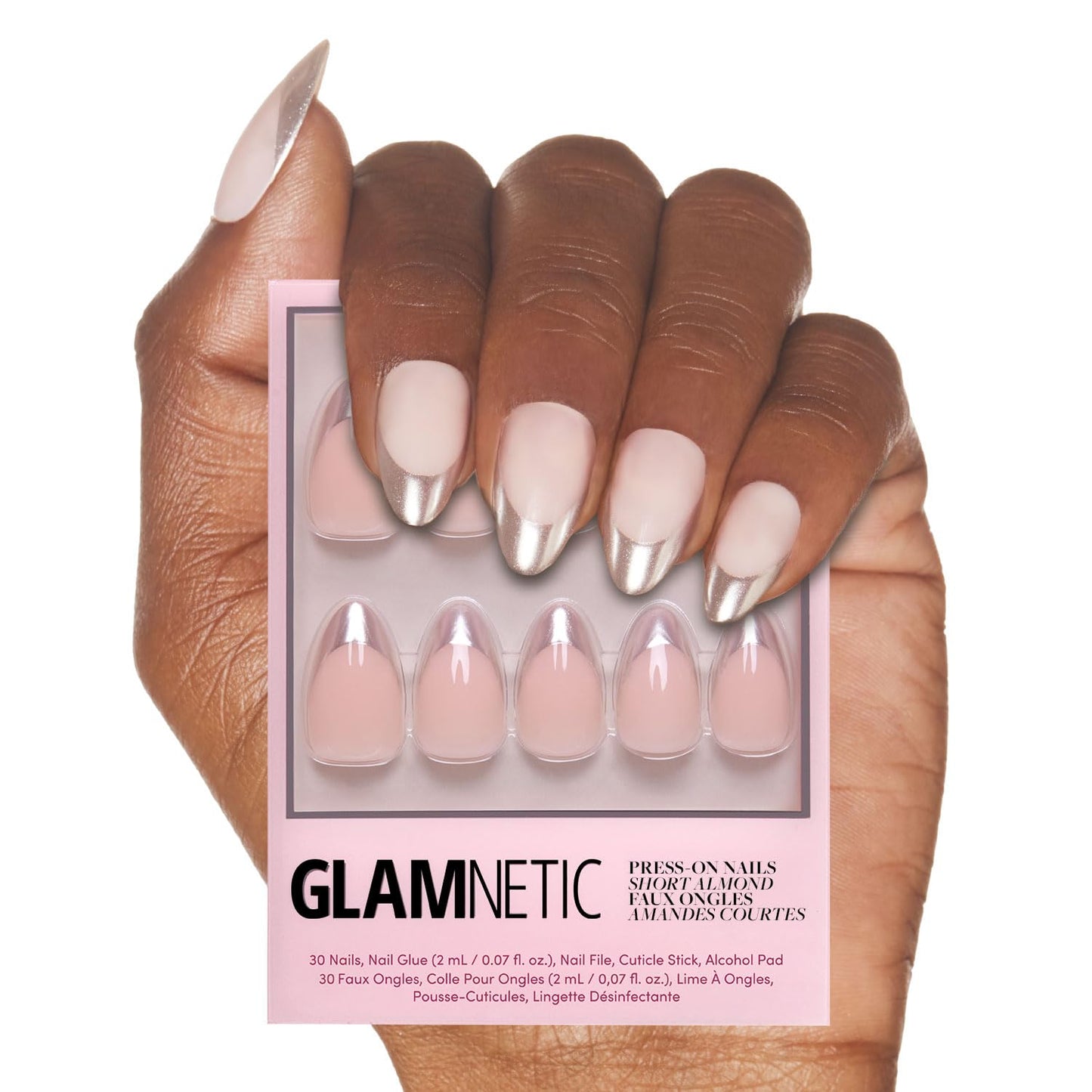 Glamnetic Press On Nails - Berry Maroon | Opaque Dark Red Maroon Short Round Fake Nails, Salon Quality | 12 Sizes - 30 Nail Kit