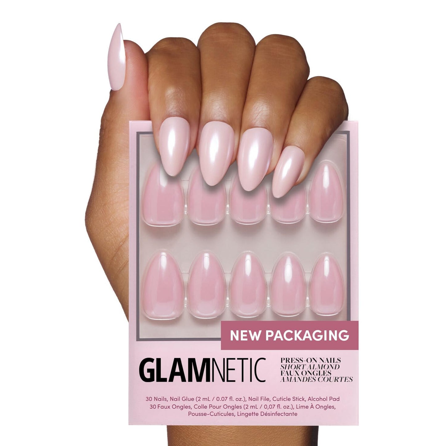 Glamnetic Press On Nails - Berry Maroon | Opaque Dark Red Maroon Short Round Fake Nails, Salon Quality | 12 Sizes - 30 Nail Kit