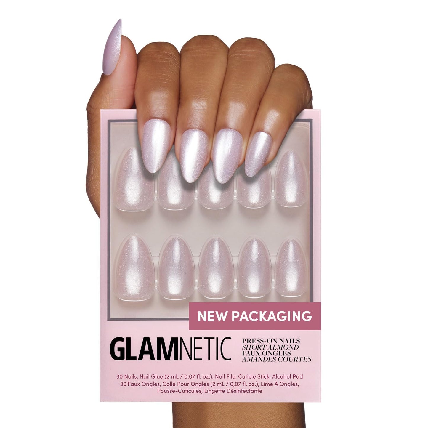 Glamnetic Press On Nails - Berry Maroon | Opaque Dark Red Maroon Short Round Fake Nails, Salon Quality | 12 Sizes - 30 Nail Kit