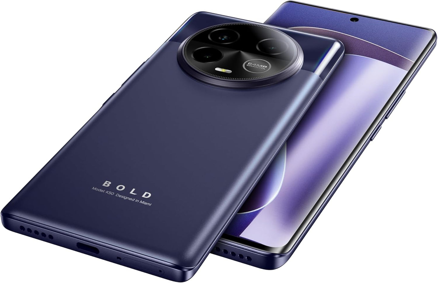 Bold K50 | 5G| 2024 | 3-Day Battery | Unlocked | 6.7” FHD+ 3D AMOLED | 256/8GB | Triple 64MP Camera | US Version | US Warranty | Purple