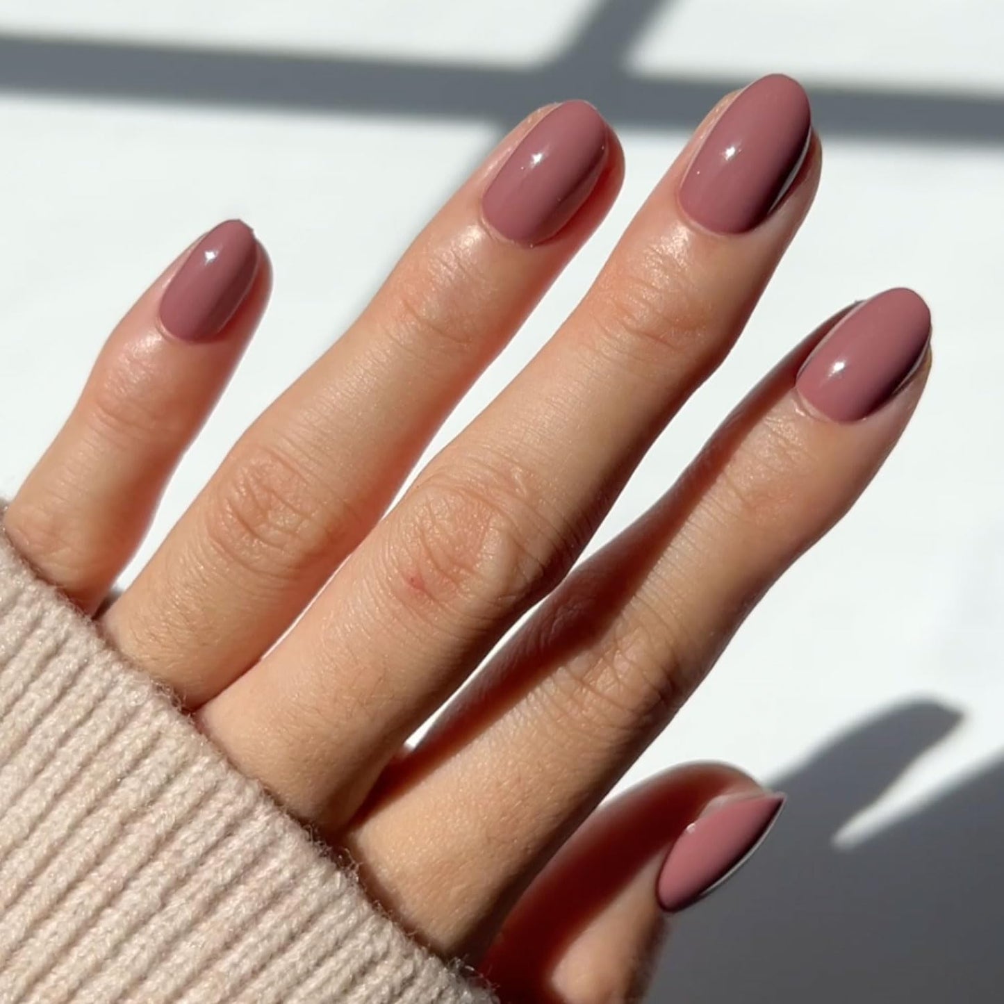 Glamnetic Press On Nails - Berry Maroon | Opaque Dark Red Maroon Short Round Fake Nails, Salon Quality | 12 Sizes - 30 Nail Kit