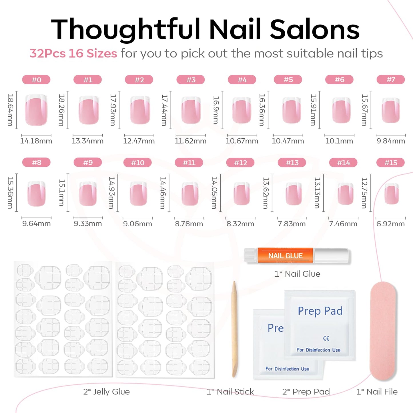 Modelones Brown Press on Nails Almond, Fall Short Fake Nails, Reusable Nail Kit with Nail Glue Adhesive Tabs Mini Nail File, Nails Press Ons 32Pcs 16 Sizes, Women Girl Gift, Amber