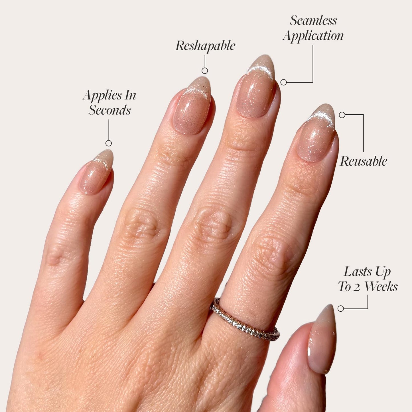 Glamnetic x GLAMZILLA Press On Nails - KILLAZILLA | Short Almond Tortoiseshell Fake Nails with French Tips, Salon Quality | 15 Sizes - 30 Nail Kit with Glue