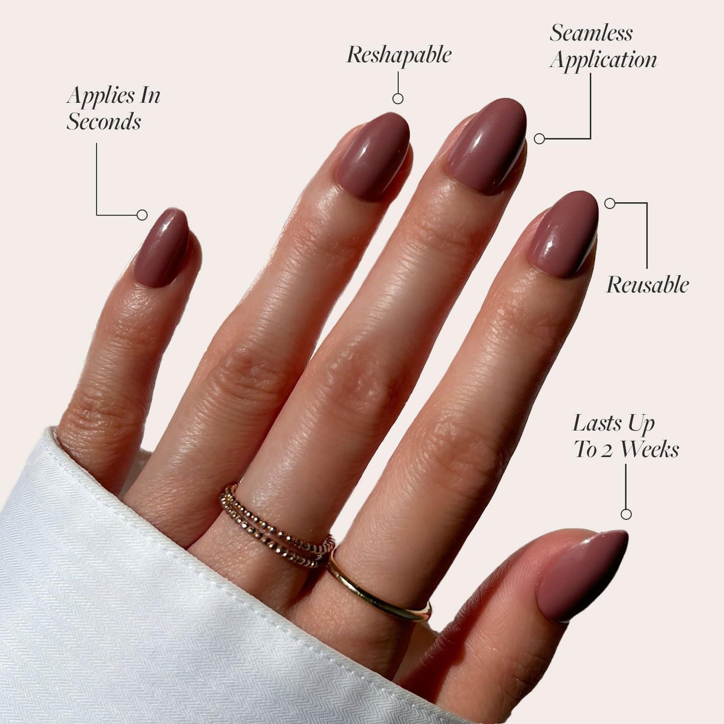 Glamnetic Press On Nails - Berry Maroon | Opaque Dark Red Maroon Short Round Fake Nails, Salon Quality | 12 Sizes - 30 Nail Kit