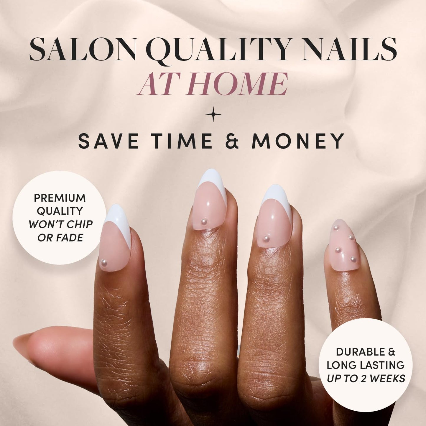 Glamnetic x GLAMZILLA Press On Nails - KILLAZILLA | Short Almond Tortoiseshell Fake Nails with French Tips, Salon Quality | 15 Sizes - 30 Nail Kit with Glue