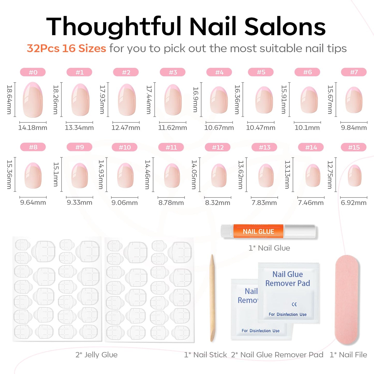 Modelones Brown Press on Nails Almond, Fall Short Fake Nails, Reusable Nail Kit with Nail Glue Adhesive Tabs Mini Nail File, Nails Press Ons 32Pcs 16 Sizes, Women Girl Gift, Amber