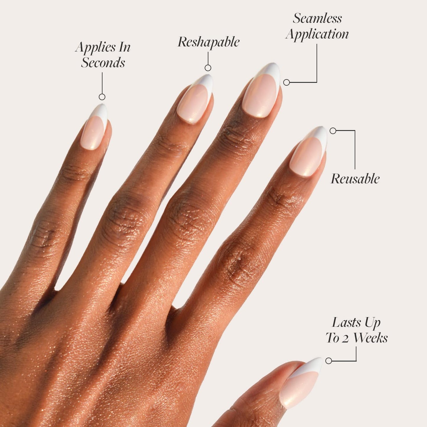 Glamnetic x GLAMZILLA Press On Nails - KILLAZILLA | Short Almond Tortoiseshell Fake Nails with French Tips, Salon Quality | 15 Sizes - 30 Nail Kit with Glue
