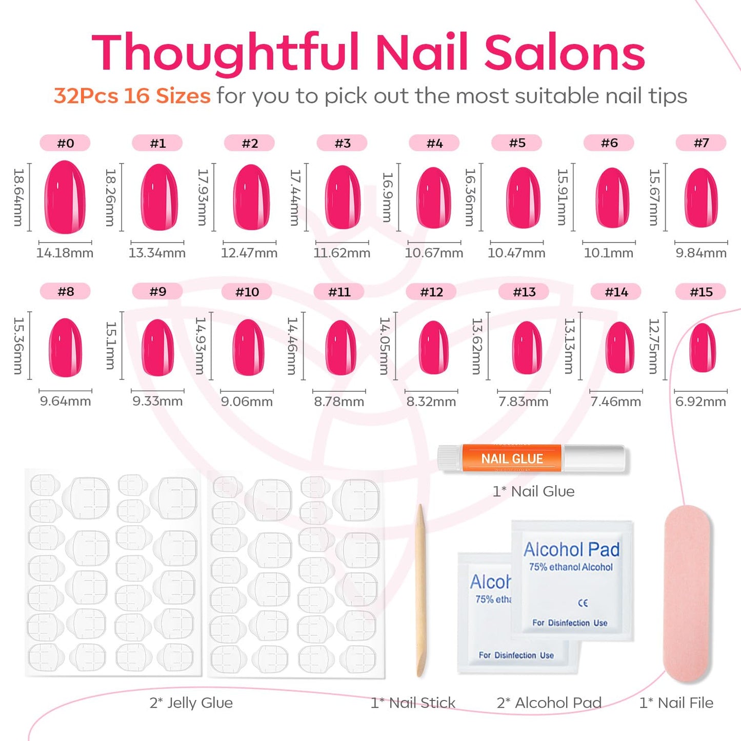 Modelones Brown Press on Nails Almond, Fall Short Fake Nails, Reusable Nail Kit with Nail Glue Adhesive Tabs Mini Nail File, Nails Press Ons 32Pcs 16 Sizes, Women Girl Gift, Amber