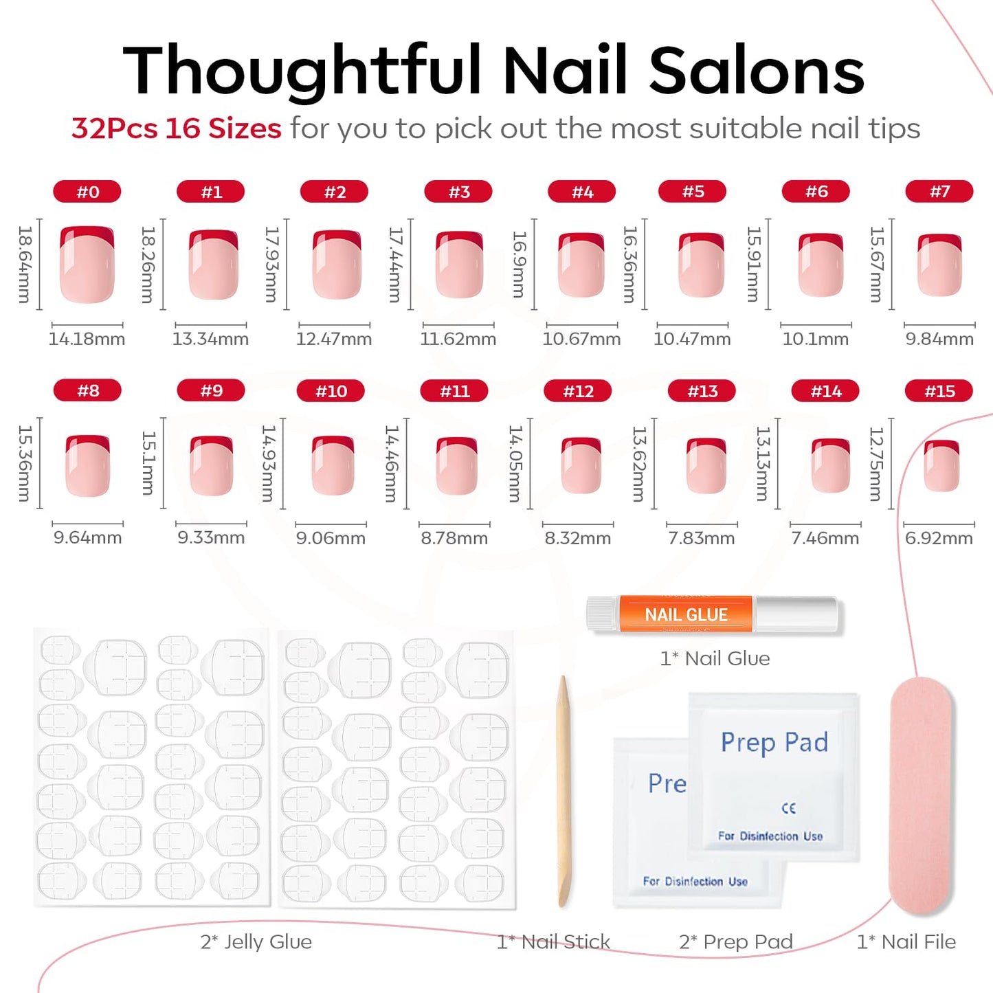 Modelones Brown Press on Nails Almond, Fall Short Fake Nails, Reusable Nail Kit with Nail Glue Adhesive Tabs Mini Nail File, Nails Press Ons 32Pcs 16 Sizes, Women Girl Gift, Amber