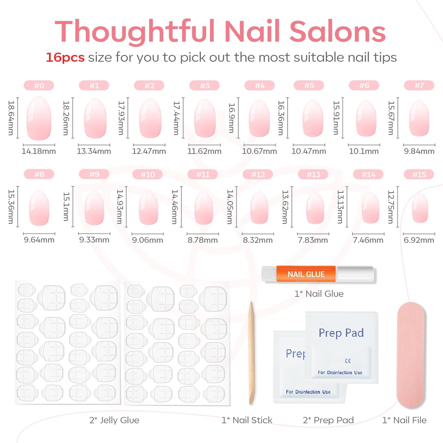 Modelones Brown Press on Nails Almond, Fall Short Fake Nails, Reusable Nail Kit with Nail Glue Adhesive Tabs Mini Nail File, Nails Press Ons 32Pcs 16 Sizes, Women Girl Gift, Amber