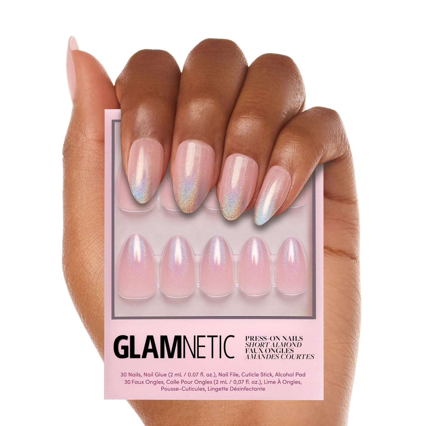 Glamnetic Press On Nails - Berry Maroon | Opaque Dark Red Maroon Short Round Fake Nails, Salon Quality | 12 Sizes - 30 Nail Kit