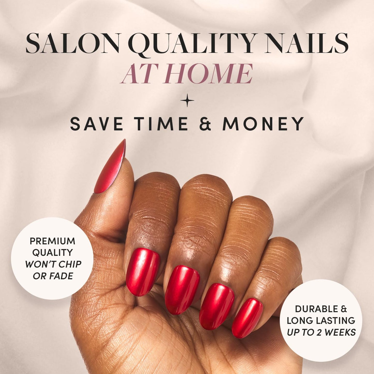 Glamnetic Press On Nails - Berry Maroon | Opaque Dark Red Maroon Short Round Fake Nails, Salon Quality | 12 Sizes - 30 Nail Kit