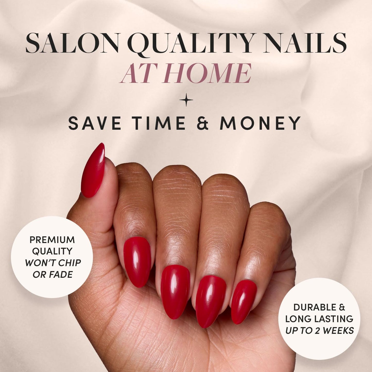 Glamnetic Press On Nails - Berry Maroon | Opaque Dark Red Maroon Short Round Fake Nails, Salon Quality | 12 Sizes - 30 Nail Kit