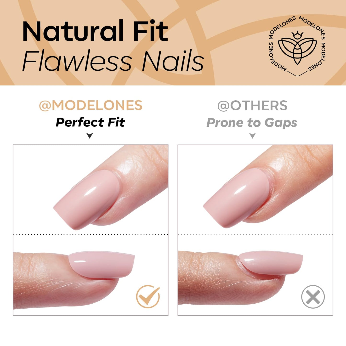 Modelones Brown Press on Nails Almond, Fall Short Fake Nails, Reusable Nail Kit with Nail Glue Adhesive Tabs Mini Nail File, Nails Press Ons 32Pcs 16 Sizes, Women Girl Gift, Amber