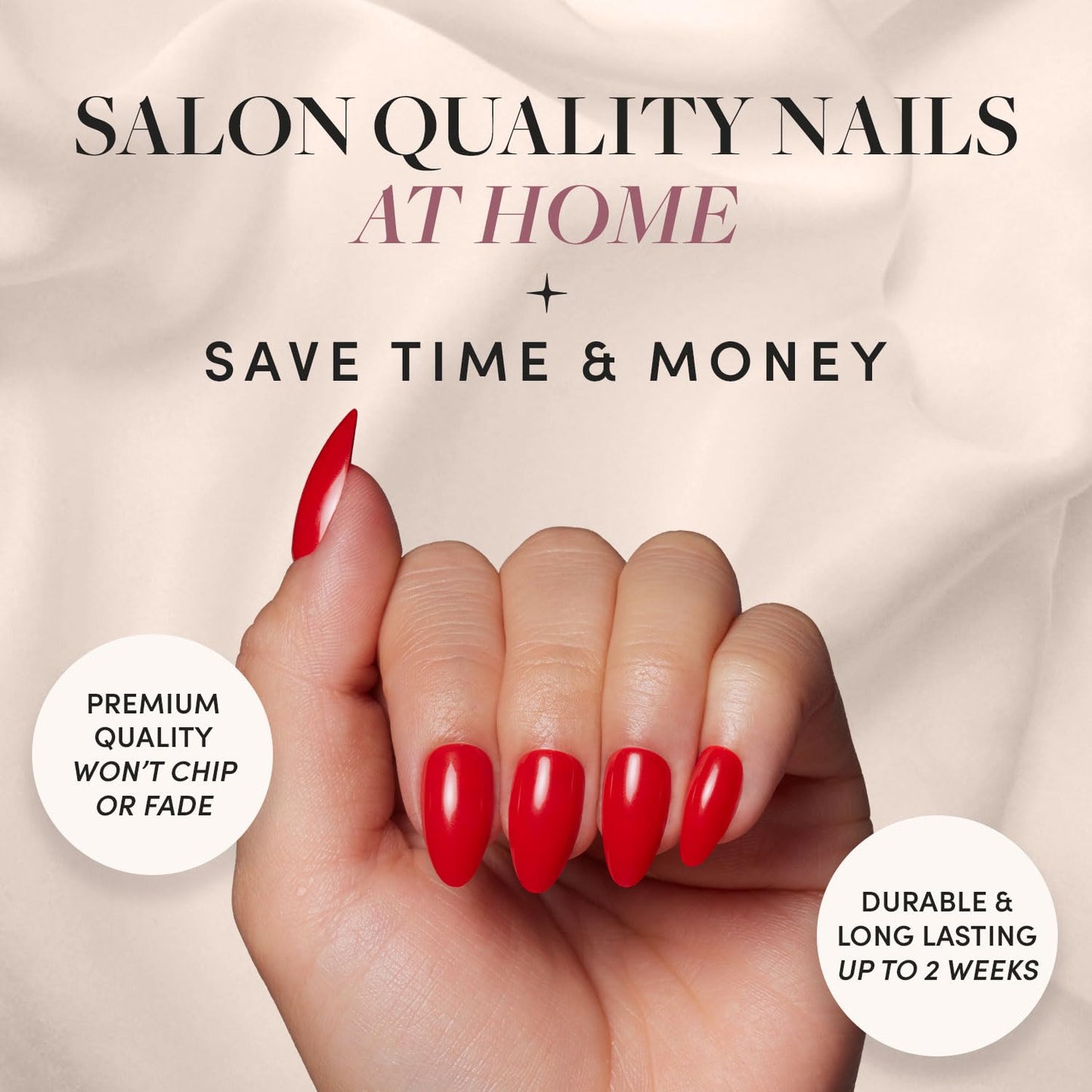 Glamnetic Press On Nails - Berry Maroon | Opaque Dark Red Maroon Short Round Fake Nails, Salon Quality | 12 Sizes - 30 Nail Kit