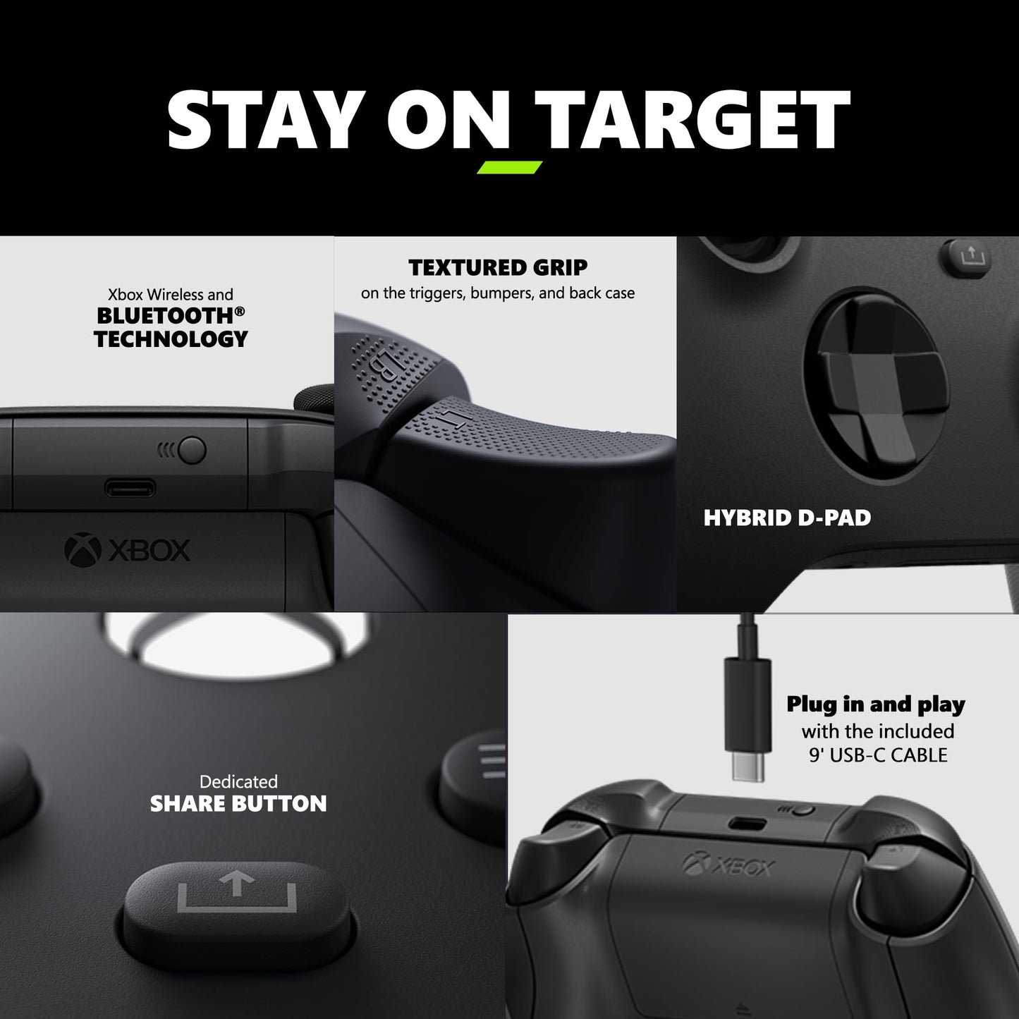 Xbox Wireless Gaming Controller (2025) – Carbon Black – Play on Xbox, Windows, Android, iOS, FireTV Sticks, Smart TVs, VR Headsets