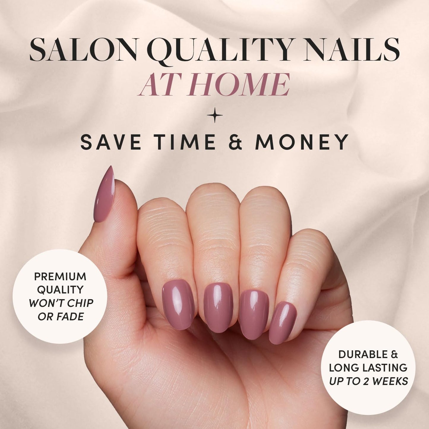 Glamnetic Press On Nails - Berry Maroon | Opaque Dark Red Maroon Short Round Fake Nails, Salon Quality | 12 Sizes - 30 Nail Kit