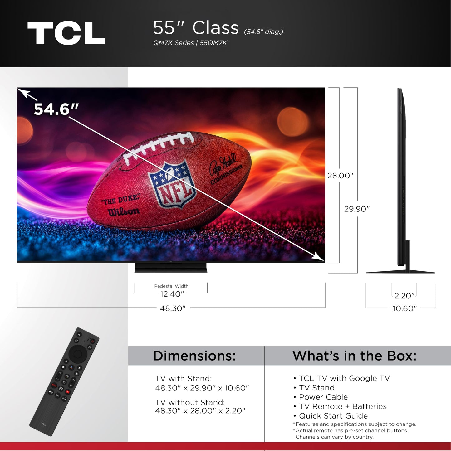 TCL 75-Inch Class QM7K Series QD-Mini LED 4K UHD Google Smart TV Best Premium Mini-LED TV - QLED, 144hz, 288hz Gaming Rate, Anti-Reflective Screen, Bang & Olufsen Audio, Atmos (75QM7K, 2025 Model)