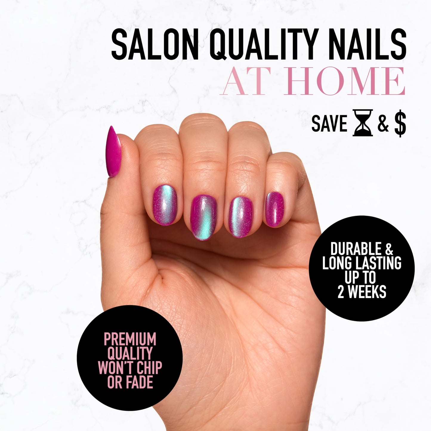 Glamnetic Press On Nails - Berry Maroon | Opaque Dark Red Maroon Short Round Fake Nails, Salon Quality | 12 Sizes - 30 Nail Kit