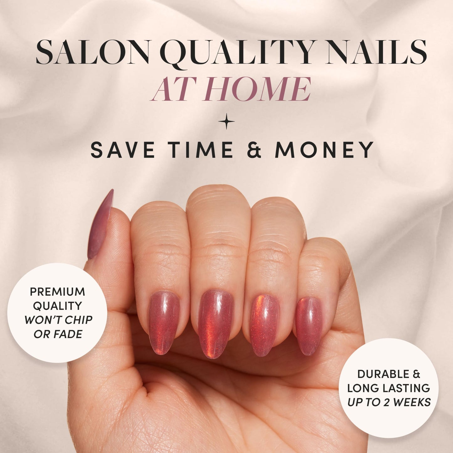 Glamnetic Press On Nails - Berry Maroon | Opaque Dark Red Maroon Short Round Fake Nails, Salon Quality | 12 Sizes - 30 Nail Kit