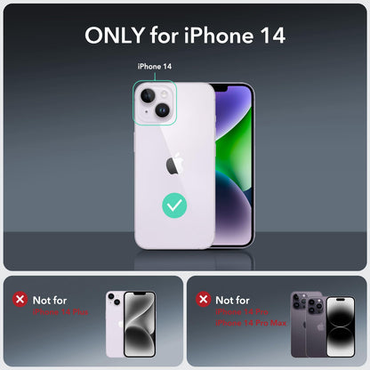 ESR for iPhone 15 Case, Compatible with MagSafe, Full-Body Military-Grade Drop Proof Case with Built-in 9H+ Tempered Glass Screen Protector, Armor Series, Clear Black