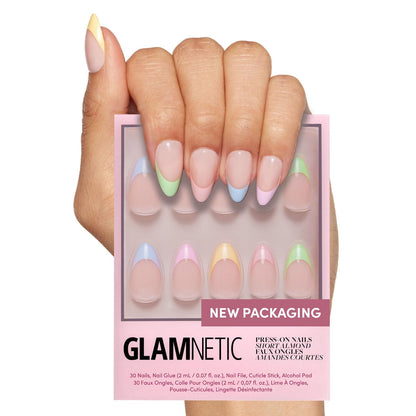 Glamnetic Press On Nails - Berry Maroon | Opaque Dark Red Maroon Short Round Fake Nails, Salon Quality | 12 Sizes - 30 Nail Kit