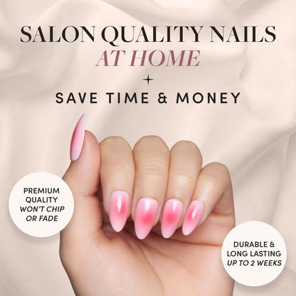 Glamnetic Press On Nails - Berry Maroon | Opaque Dark Red Maroon Short Round Fake Nails, Salon Quality | 12 Sizes - 30 Nail Kit