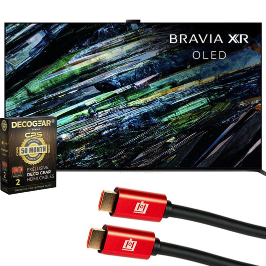 Sony XR65A95L BRAVIA XR A95L 65 inch QD-OLED 4K HDR Smart Google TV 2023 Bundle with Deco Gear 4K HDMI 2.0 Cable w/Pure Copper Conductors x2 & CPS Exclusive 50 Month Protection Pack (BEACH-CPS-504000)