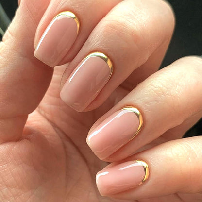 Modelones Brown Press on Nails Almond, Fall Short Fake Nails, Reusable Nail Kit with Nail Glue Adhesive Tabs Mini Nail File, Nails Press Ons 32Pcs 16 Sizes, Women Girl Gift, Amber