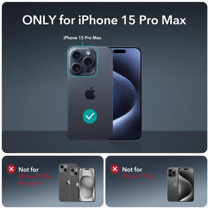 ESR for iPhone 15 Case, Compatible with MagSafe, Full-Body Military-Grade Drop Proof Case with Built-in 9H+ Tempered Glass Screen Protector, Armor Series, Clear Black