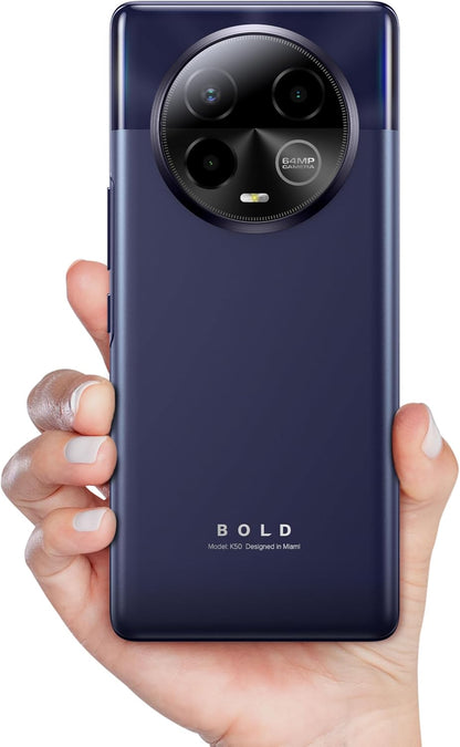 Bold K50 | 5G| 2024 | 3-Day Battery | Unlocked | 6.7” FHD+ 3D AMOLED | 256/8GB | Triple 64MP Camera | US Version | US Warranty | Purple