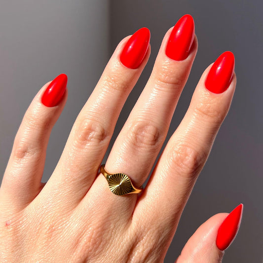 Glamnetic Press On Nails - Berry Maroon | Opaque Dark Red Maroon Short Round Fake Nails, Salon Quality | 12 Sizes - 30 Nail Kit