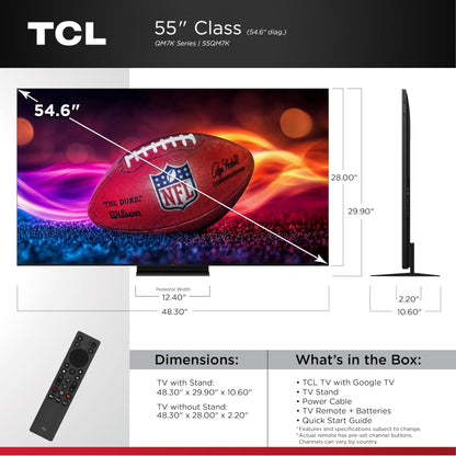 TCL 75-Inch Class QM7K Series QD-Mini LED 4K UHD Google Smart TV Best Premium Mini-LED TV - QLED, 144hz, 288hz Gaming Rate, Anti-Reflective Screen, Bang & Olufsen Audio, Atmos (75QM7K, 2025 Model)
