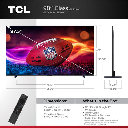 TCL 75-Inch Class QM7K Series QD-Mini LED 4K UHD Google Smart TV Best Premium Mini-LED TV - QLED, 144hz, 288hz Gaming Rate, Anti-Reflective Screen, Bang & Olufsen Audio, Atmos (75QM7K, 2025 Model)